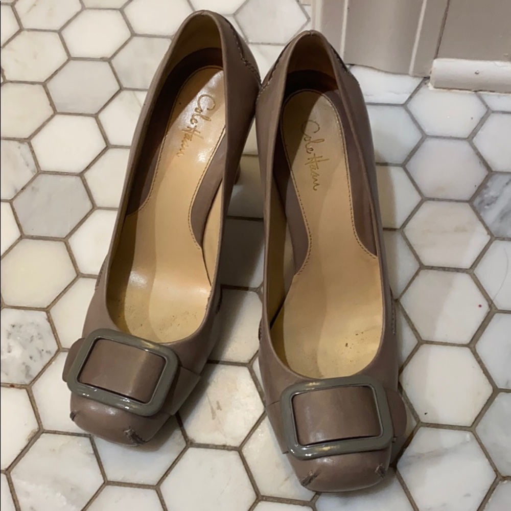 Cole Hahn stacked heel pumps